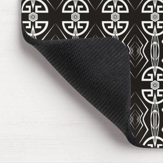 Zwart-wit kunstdeco muismat (Hoek)