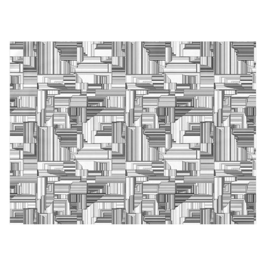 Zwart-wit kunstdeco tafelkleed (Voorkant (Horizontaal))