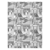 Zwart-wit kunstdeco tafelkleed (Voorkant)