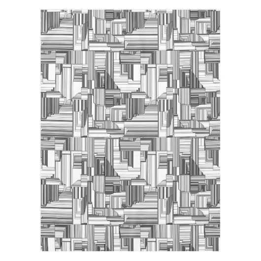 Zwart-wit kunstdeco tafelkleed (Voorkant)