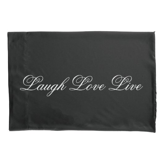 Zwart-wit kussen Hoesjes met lachen liefde live Kussensloop (Voorkant-Links)