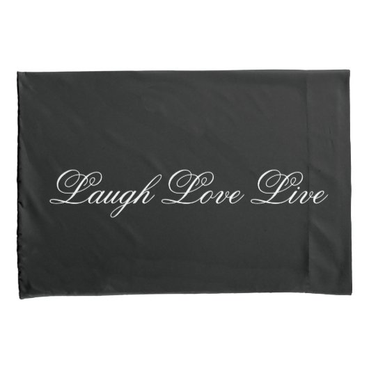 Zwart-wit kussen Hoesjes met lachen liefde live Kussensloop (Voorkant-Rechts)