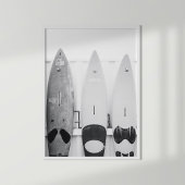 Zwart-wit Kust Surf Boards Poster