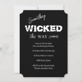 Zwart-wit kwaadaardig Halloween-feest Kaart (Voorkant)