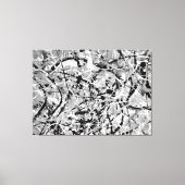 ZWART-WIT L - Action schilderij -Abstract- Canvas Afdruk (Voorkant)