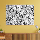 ZWART-WIT L - Action schilderij -Abstract- Canvas Afdruk (Insitu (Woonkamer))