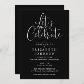 Zwart-wit laat afstudeerfeest vieren kaart (Voorkant / Achterkant)