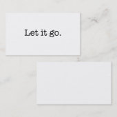 Zwart-wit laat het Inspirerend citaat gaan Visitekaartje (Voorkant / Achterkant)