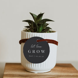 Zwart-wit, laat-liefdesgroei Plant of zaad Bedankjes Labels