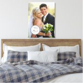 Zwart Wit Label Bruiloft Foto Keepsake Canvas (Insitu (Slaapkamer))