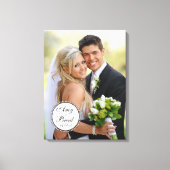 Zwart Wit Label Bruiloft Foto Keepsake Canvas (Voorkant)