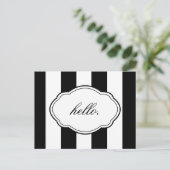  Zwart-wit Label Post Kaart (Staand voorkant)