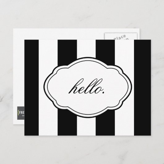 Zwart-wit Label Post Kaart (Voorkant / Achterkant)