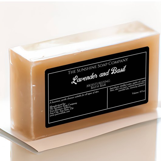 Zwart-wit label voor zeep cosmetica pot