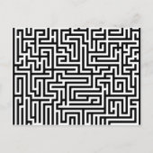 Zwart-wit labyrint briefkaart (Voorkant)