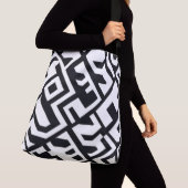 Zwart-wit labyrint crossbody tas (Dichtbij)