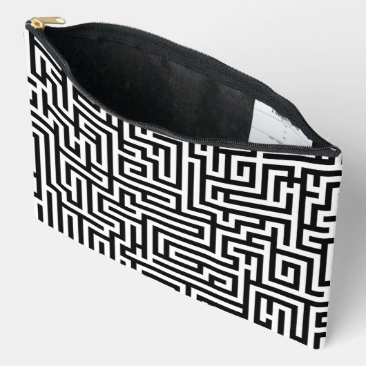 Zwart & Wit Labyrint Doolhof Patroon Etui (Open)