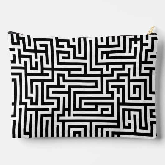 Zwart & Wit Labyrint Doolhof Patroon Etui (Achterkant)
