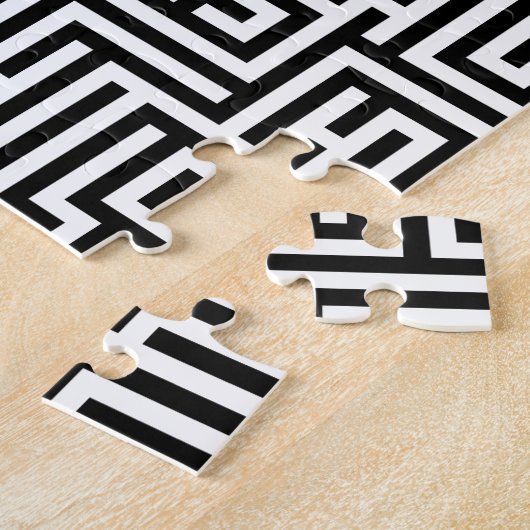 Zwart-wit labyrint legpuzzel (Zijkant)