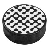 Zwart wit labyrint patroon hockey puck (3/4)