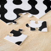 Zwart wit labyrint patroon legpuzzel (Zijkant)