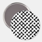 Zwart wit labyrint patroon magneet (Voorkant / Achterkant)