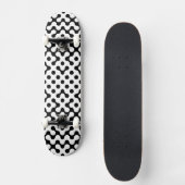 Zwart wit labyrint patroon persoonlijk skateboard (Voorkant)