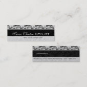 Zwart-wit LaceDamask Mini Visitekaartje (Voorkant / Achterkant)