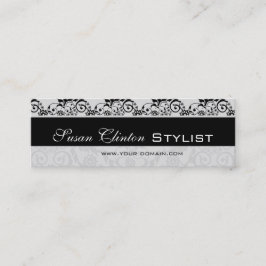 Zwart-wit    LaceDamask Mini Visitekaartje