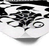 Zwart & wit lachende kanten schedel perfect poster (Hoek)