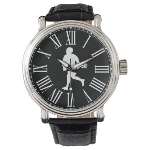 Zwart-wit Lacrosse Speler Horloge