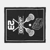 Zwart-wit Lacrosse Spelernummer Sport Fleece Deken (Voorkant (Horizontaal))