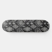 Zwart-wit Lacy Diamanten Bloemen Persoonlijk Skateboard (Horizontaal)