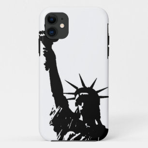 Zwart & Wit Lady Liberty Silhouet iPhone 11 Hoesje