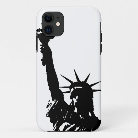 Zwart & Wit Lady Liberty Silhouet Case-Mate iPhone Case (Achterkant)