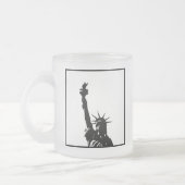 Zwart & Wit Lady Liberty Silhouet Matglas Koffiemok (Links)