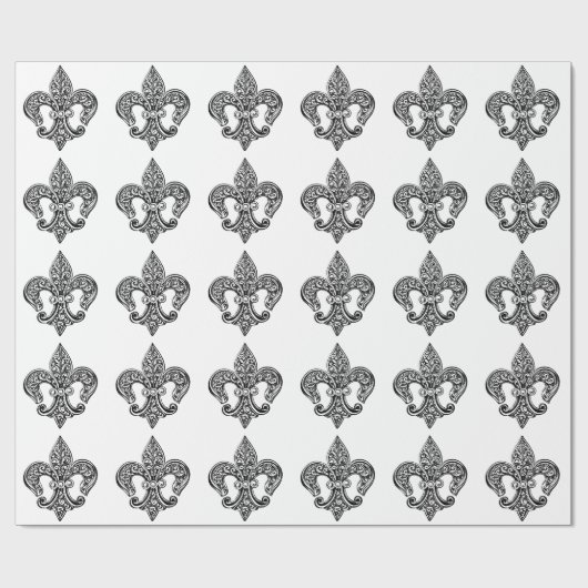 zwart-wit lafond De Lis Cadeaupapier (Vlak)