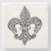  zwart-wit lafond stenen onderzetter (Voorkant)