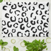 Zwart-wit lakspatroon. theedoek (Gevouwen)