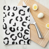 Zwart-wit lakspatroon. theedoek (Quarter Fold)