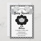 Zwart Wit Lam Baby shower Schattige Eenvoudig Mode Kaart (Voorkant)