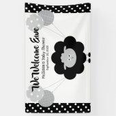Zwart wit lam ballonnen schattig vet Baby shower Spandoek (Verticaal)