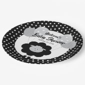 Zwart wit lam schattig lief modern Baby shower Papieren Bordje (Gekanteld)
