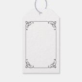 Zwart-wit lammetje Damask Heart Cadeaulabel (Achterkant)