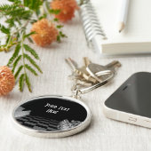 Zwart-wit lampenkaartspel sleutelhanger (Zijkant)