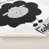 Zwart wit lampje, Genderneutraal Schattig ooiebeel Sherpa Deken (3/4)