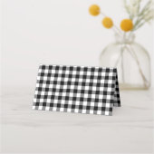 Zwart-wit Land Gingham Patroon Plaatskaartje (Achterkant)