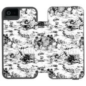  zwart-wit landelijk toilet incipio iPhone portemonnee hoesje (Agenda Open)