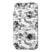  zwart-wit landelijk toilet incipio iPhone portemonnee hoesje (Voorkant Agenda)