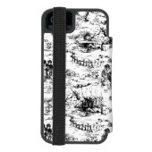  zwart-wit landelijk toilet incipio iPhone portemonnee hoesje (Agenda Achterkant)